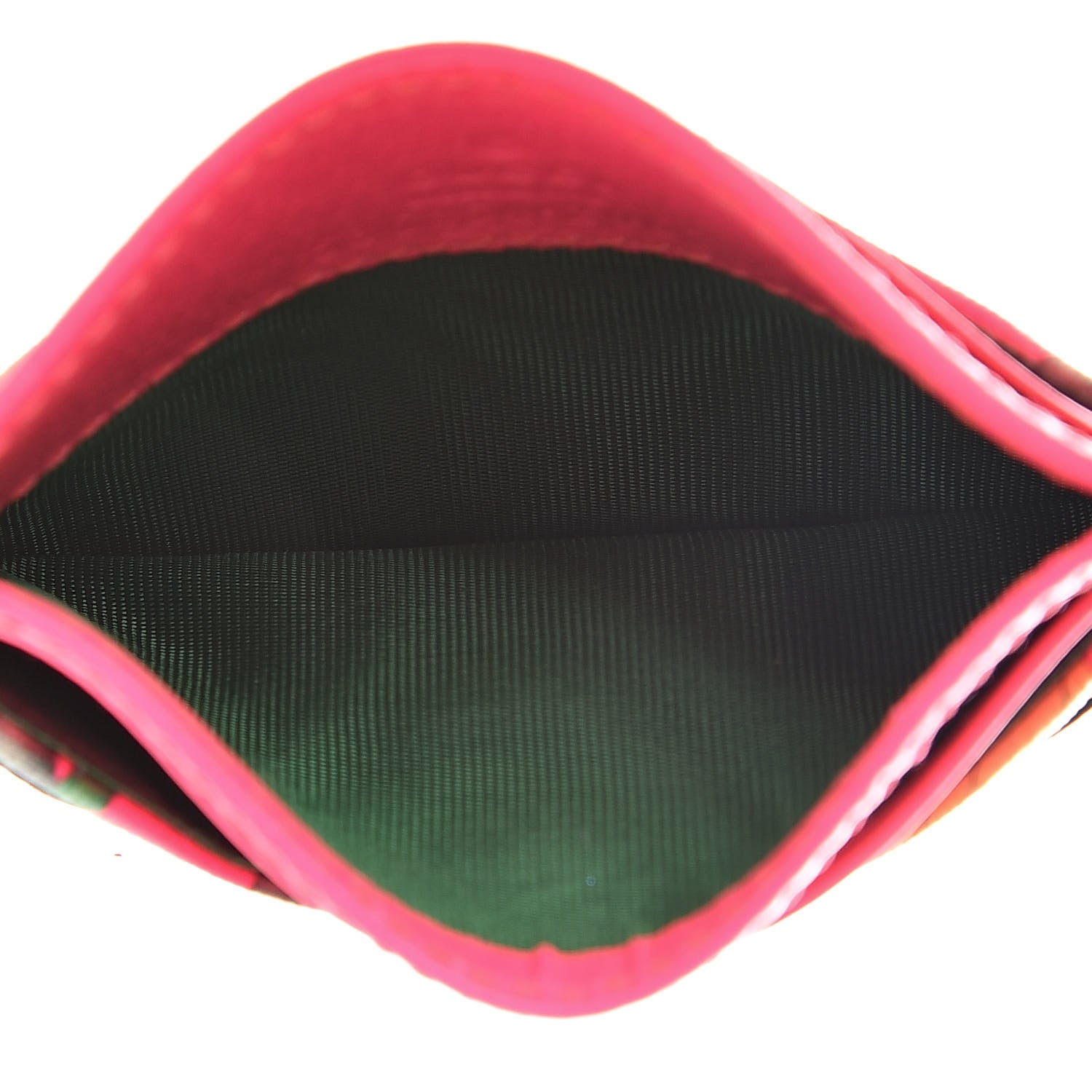 Gucci Calfskin Flora Print Zumi Card Holder Fuxia Fluo 5 of 7