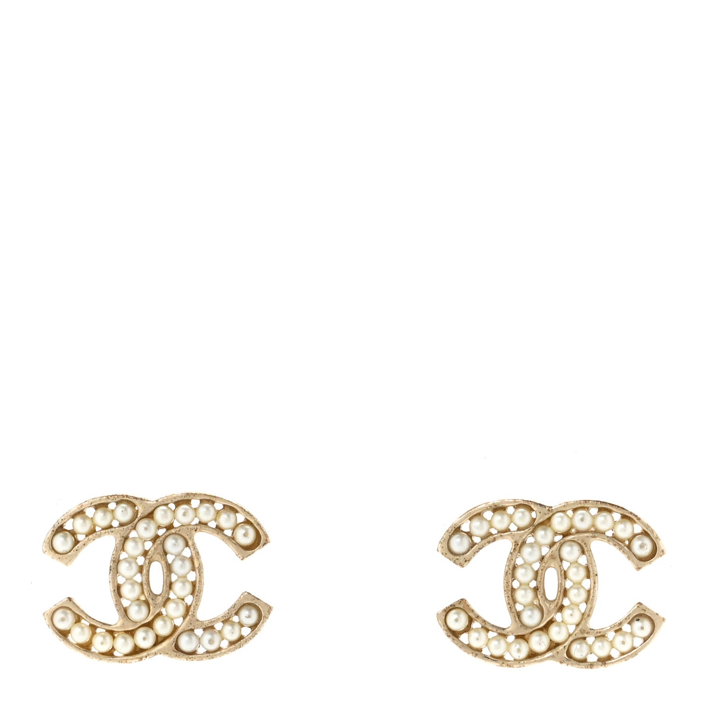 Pearl CC Earrings Gold