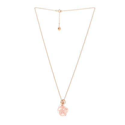 Christian Dior 18K Rose Gold Diamond Rose Quartz Pre Catelan Pendant Necklace 3 of 6