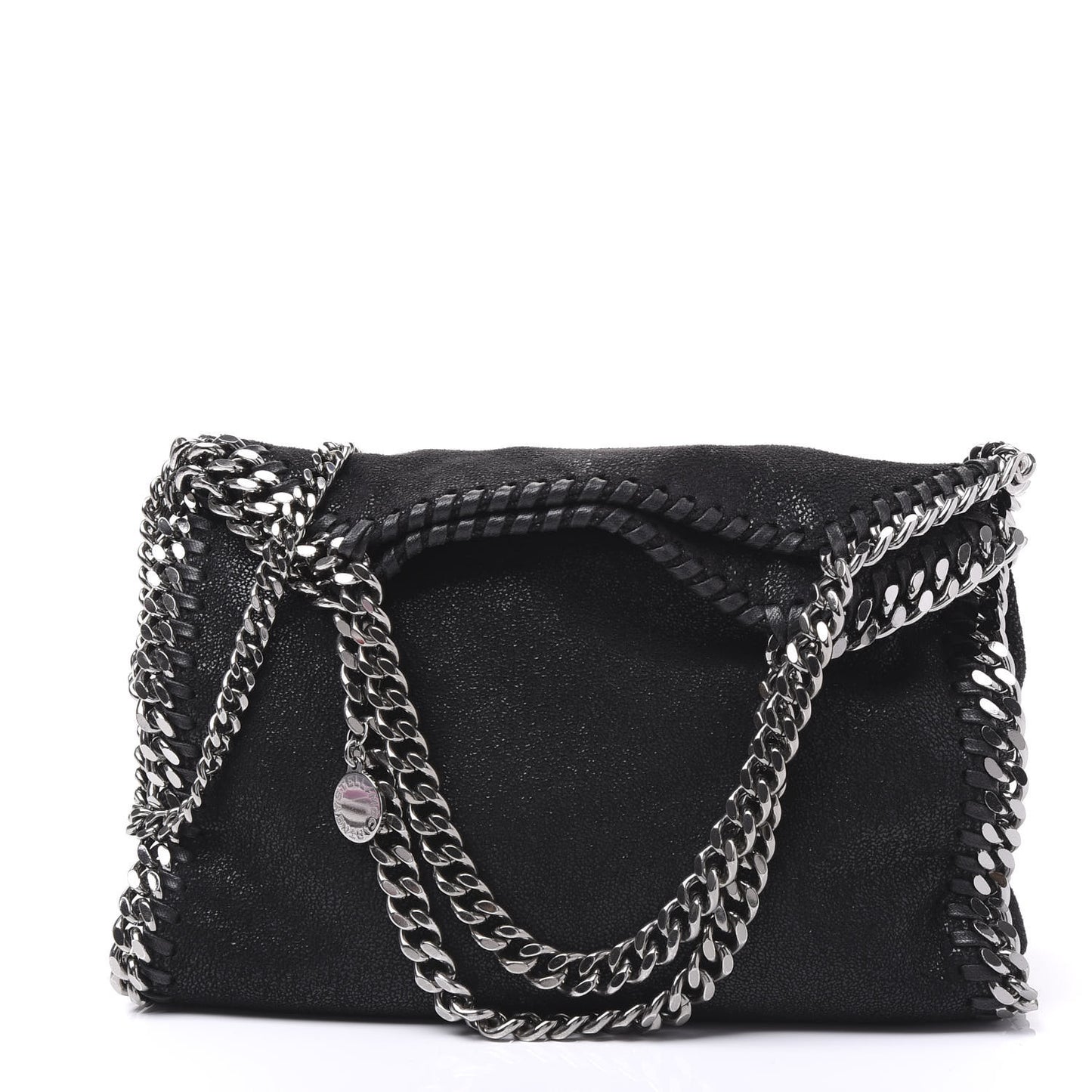 Shaggy Deer Mini Falabella Fold Over Tote Black