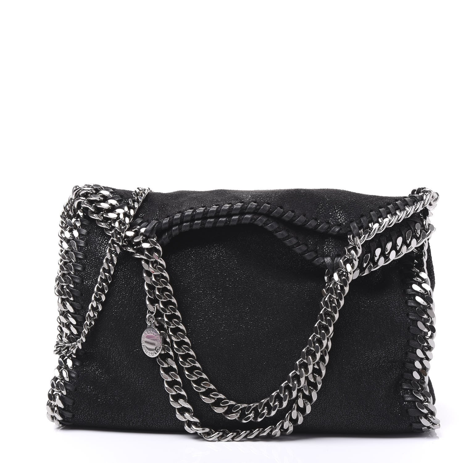 Stella McCartney Shaggy Deer Mini Falabella Fold Over Tote Black 1 of 9