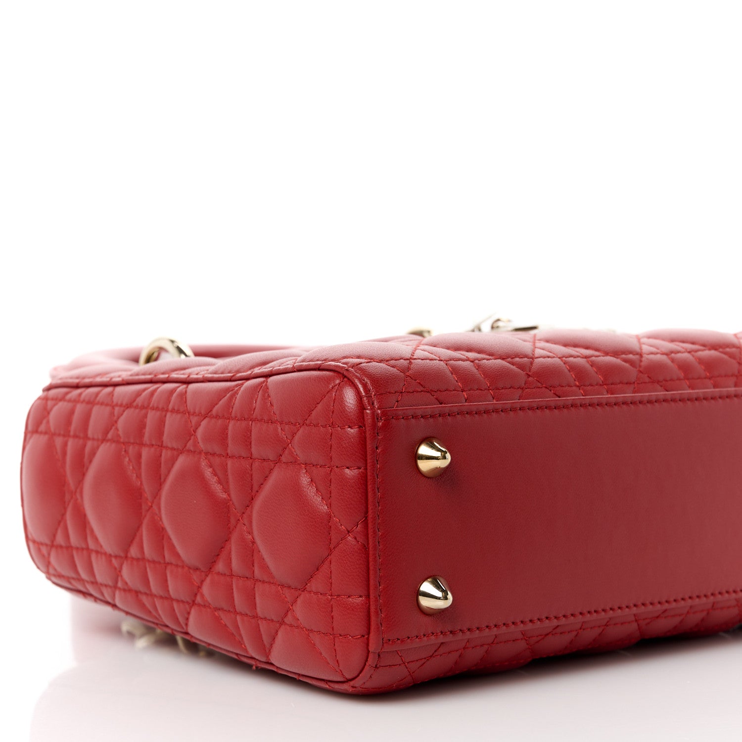 Christian Dior Lambskin Cannage Small Lucky Badges My Lady Dior Red 9 of 11