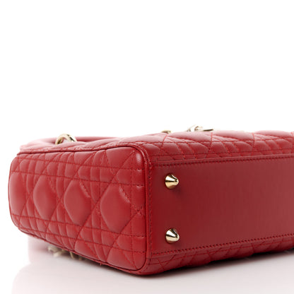 Christian Dior Lambskin Cannage Small Lucky Badges My Lady Dior Red 9 of 11