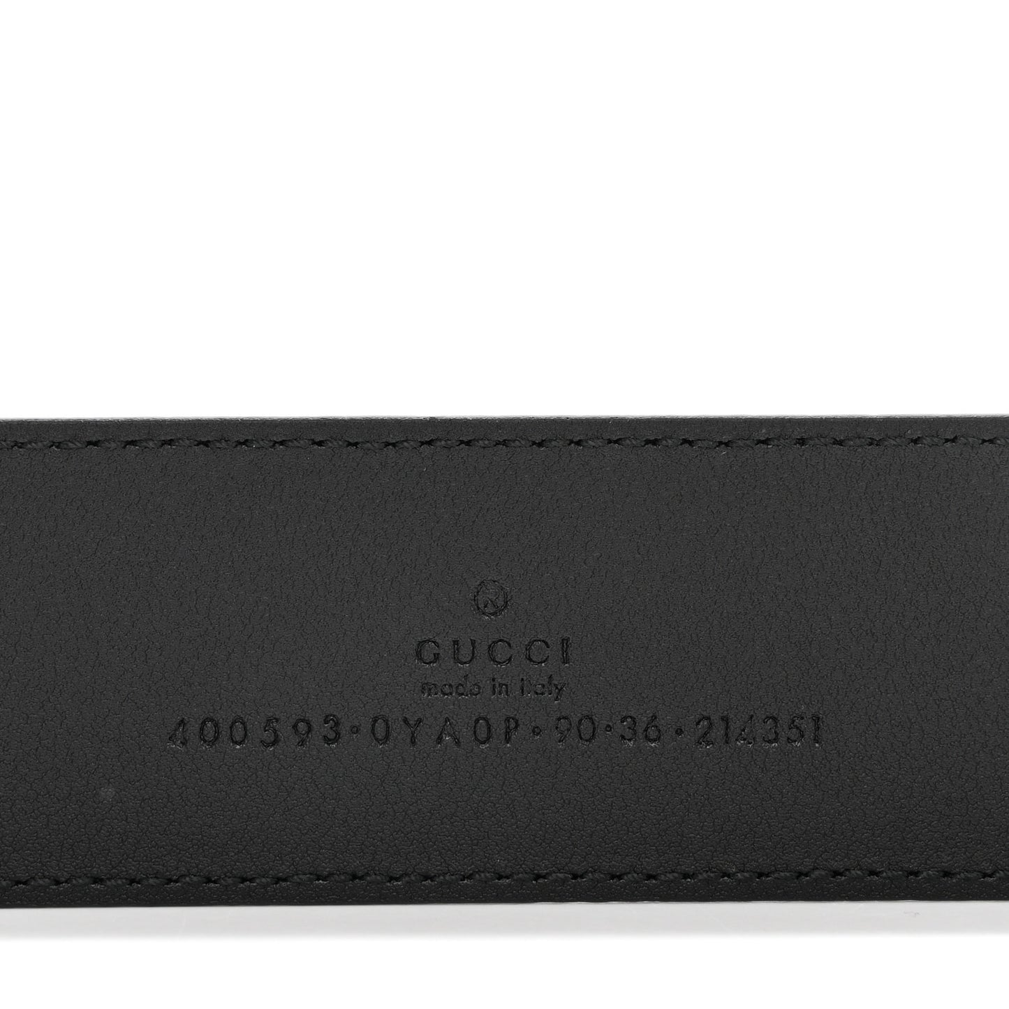 Plutone Calfskin Palladium Double G 40mm Belt 90 36 Black