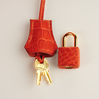 Hermes Matte Niloticus Crocodile Birkin 35 Orange 21 of 29