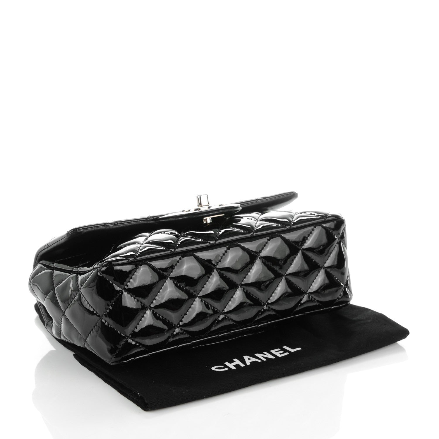 Chanel Patent Calfskin Quilted Mini Rectangular Flap Black 4 of 8