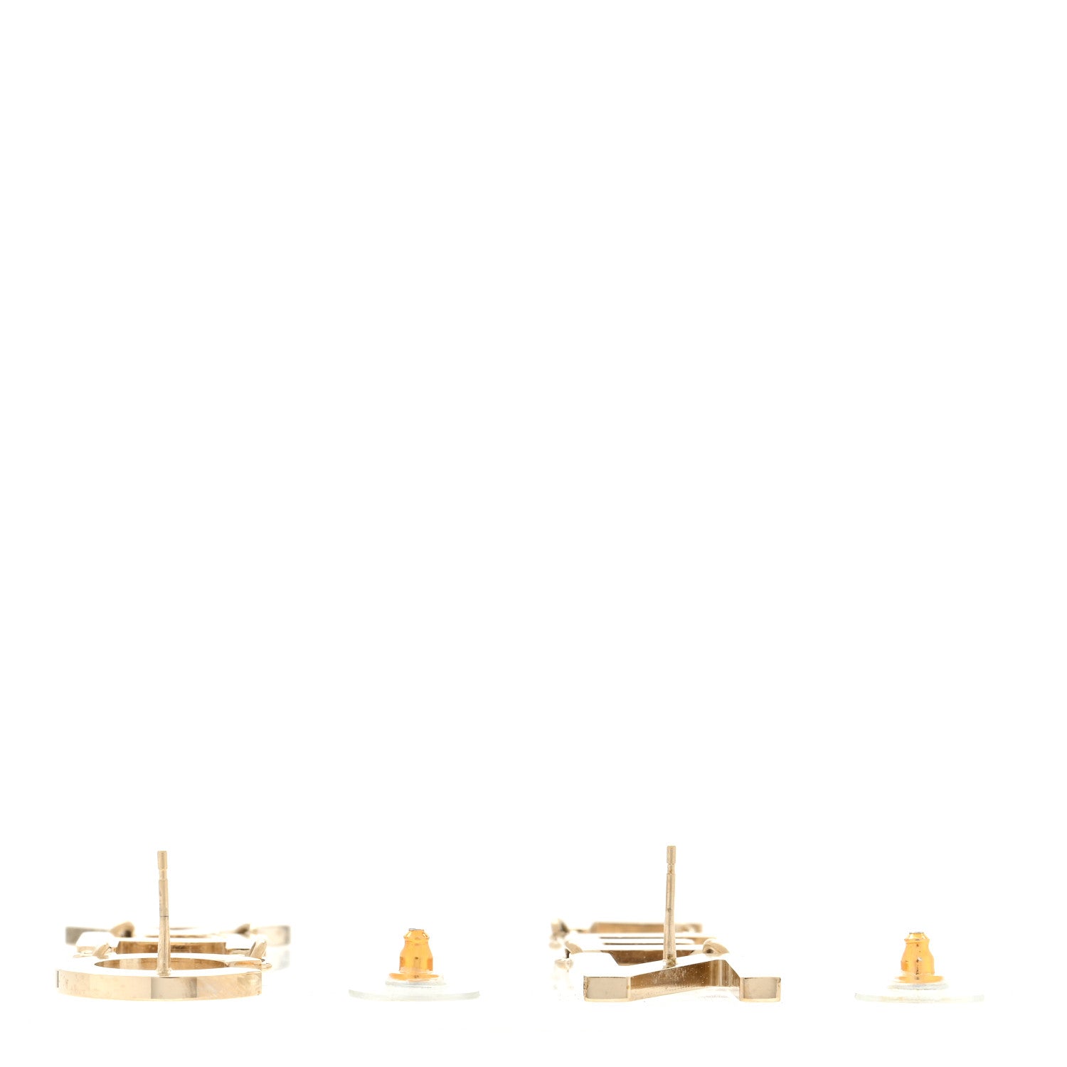Chanel Metal Cha-Nel Logo Drop Earrings Gold 3 of 4