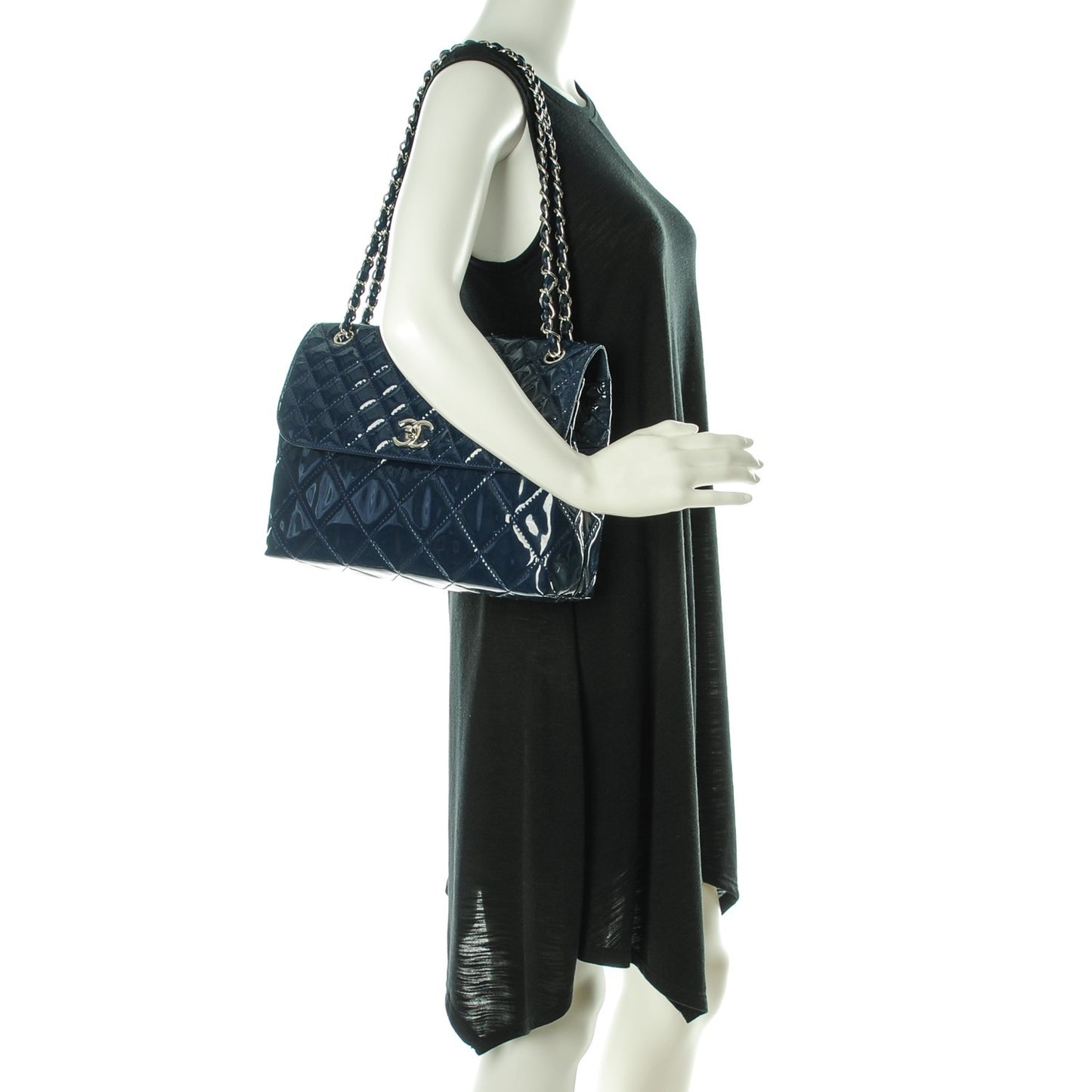 Vinyl Quilted In The Business Flap Navy Blue