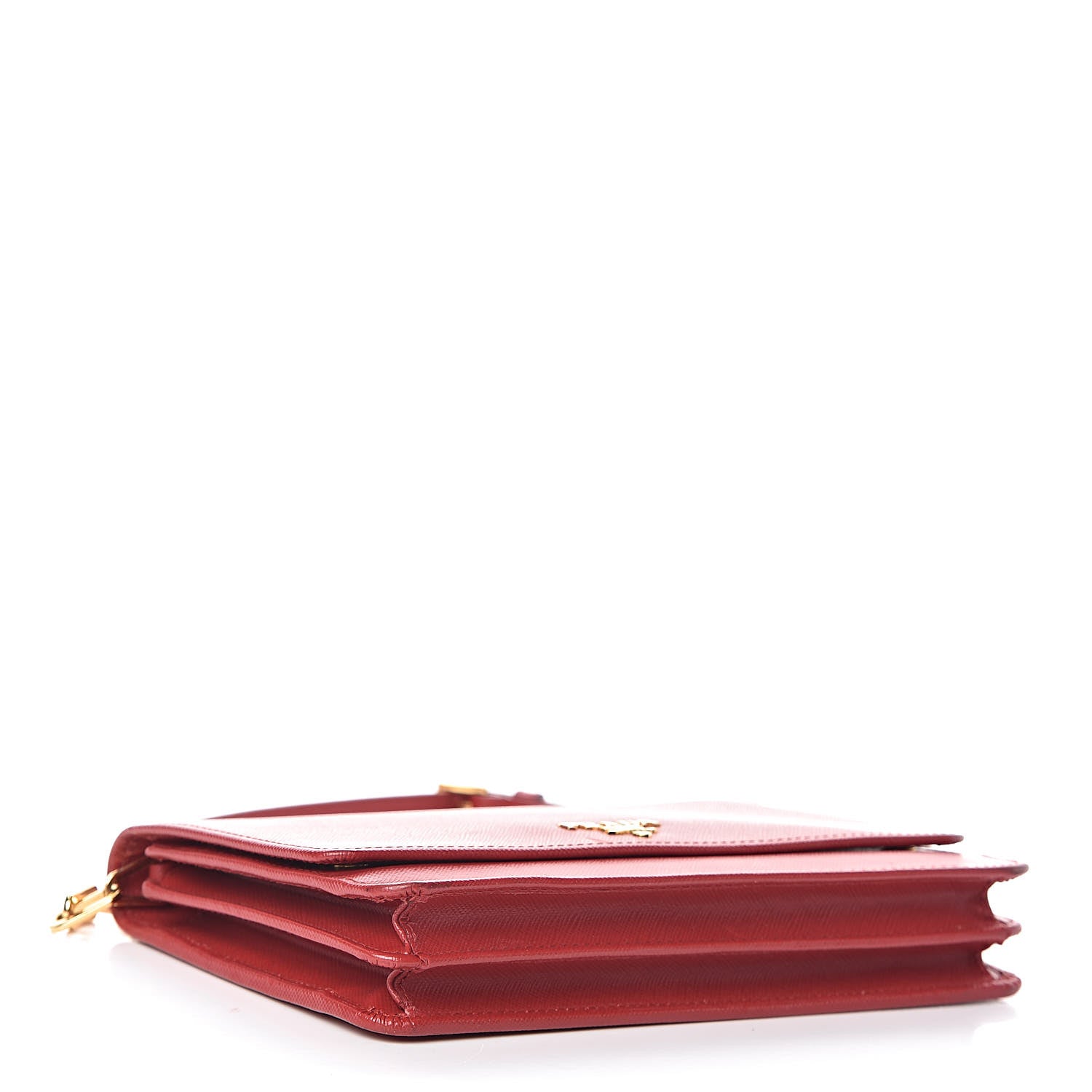 Prada Saffiano Metal Flap Wallet With Strap Fuoco 4 of 12