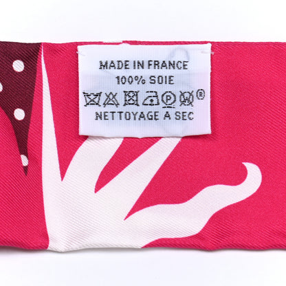 Hermes Silk Astrologie a Pois Twilly Fuchsia White Bordeaux 7 of 8