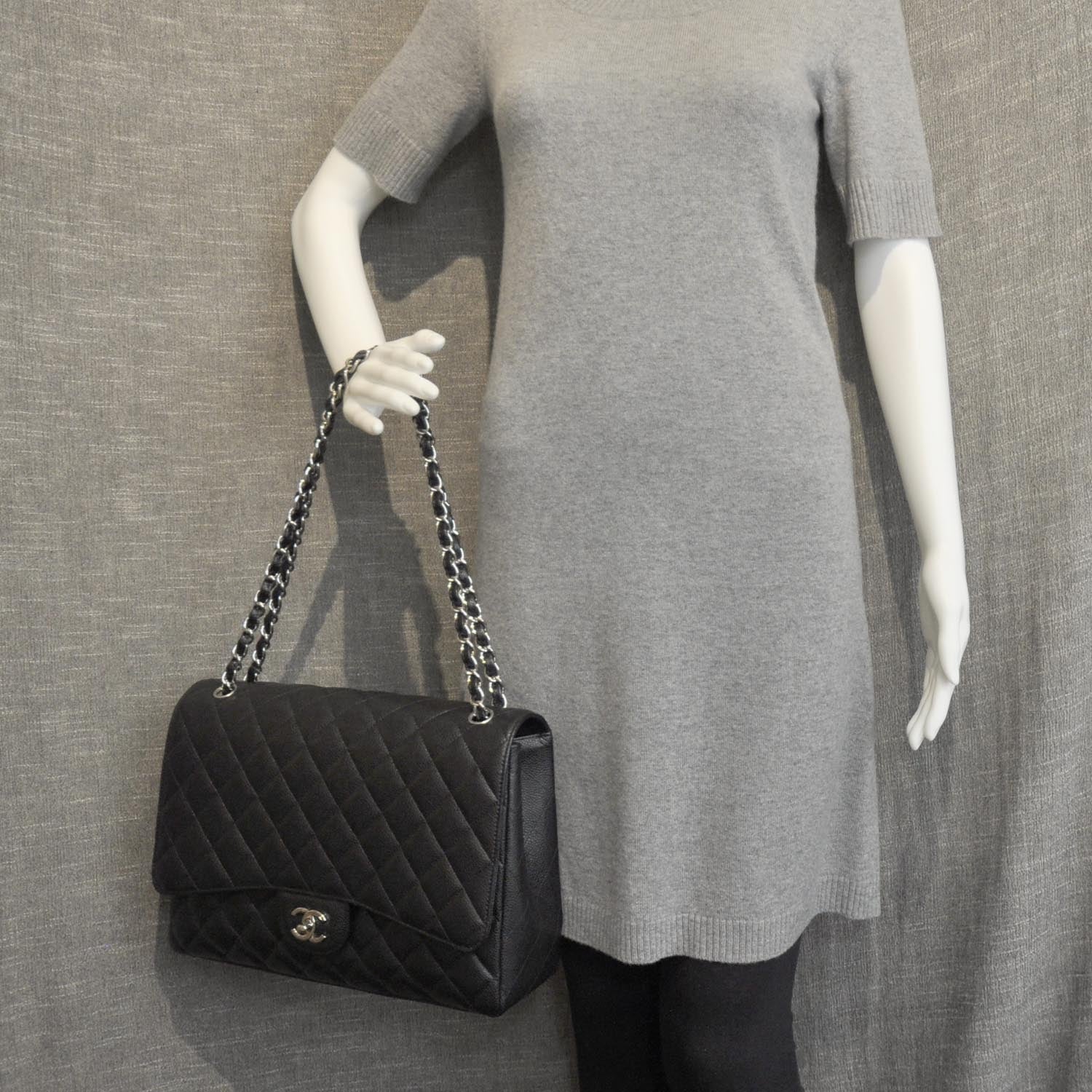 Chanel Caviar Maxi Flap Black SHW 2 of 11