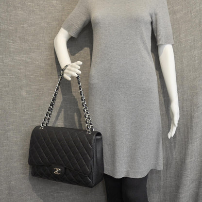 Chanel Caviar Maxi Flap Black SHW 2 of 11