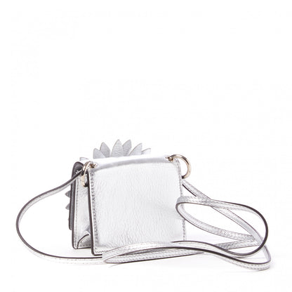 Fendi Vitello Catalan Mirror F is Fendi Flower Micro Kan I Shoulder Bag Silver 2 of 8