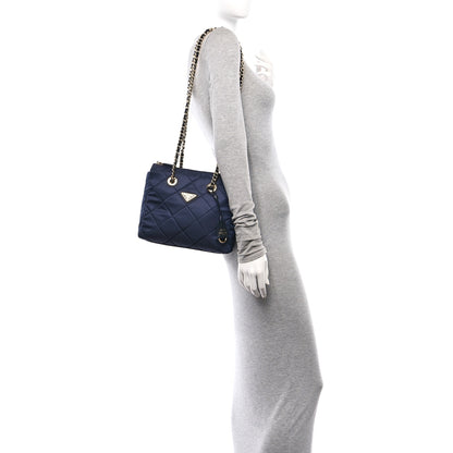 Prada Re-Nylon Saffiano Stitched Re-Edition 1995 Chaine Shoulder Bag Navy 2 of 9