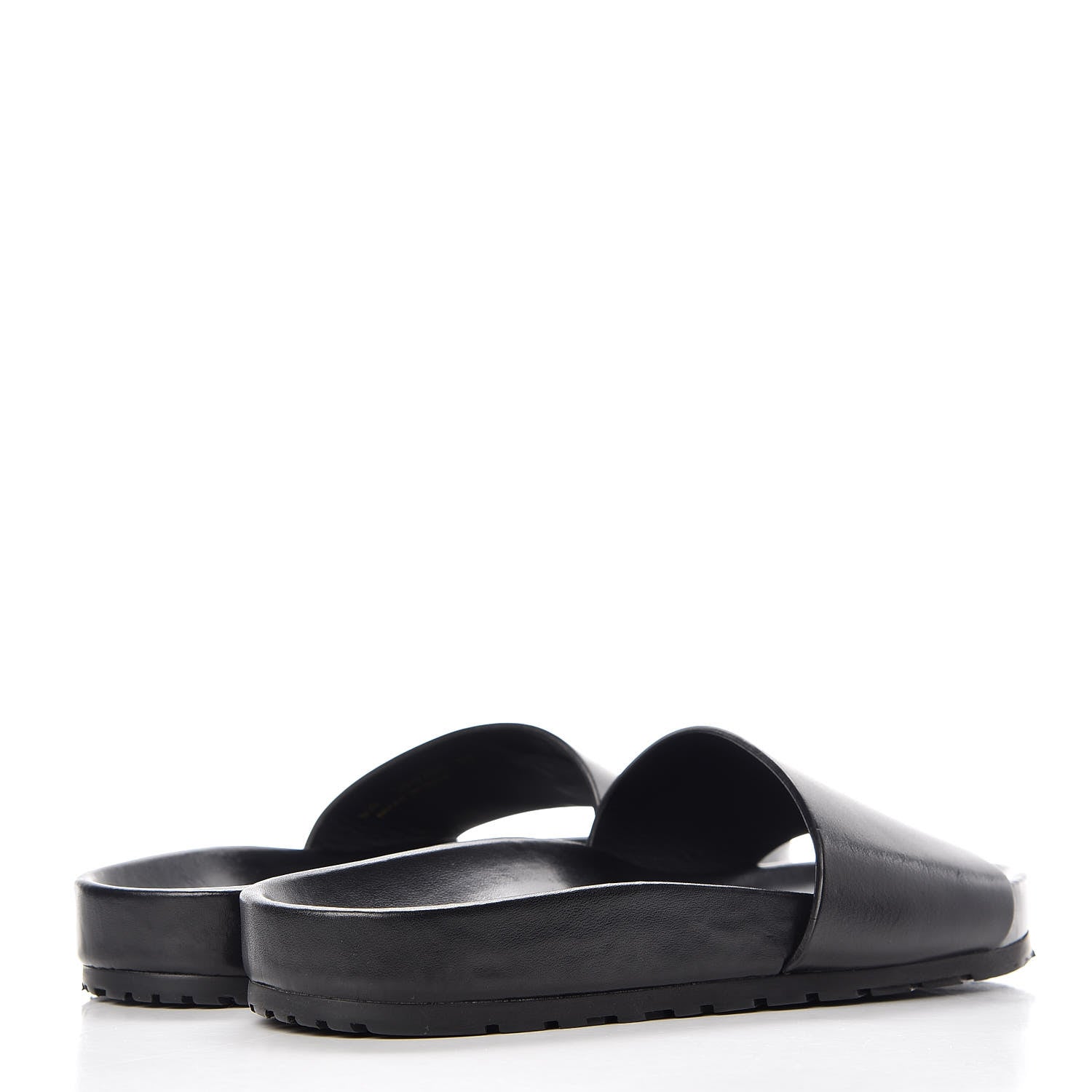 Saint Laurent Calfskin Monogram Jimmy Joan Slide Sandals 37 Black 4 of 8
