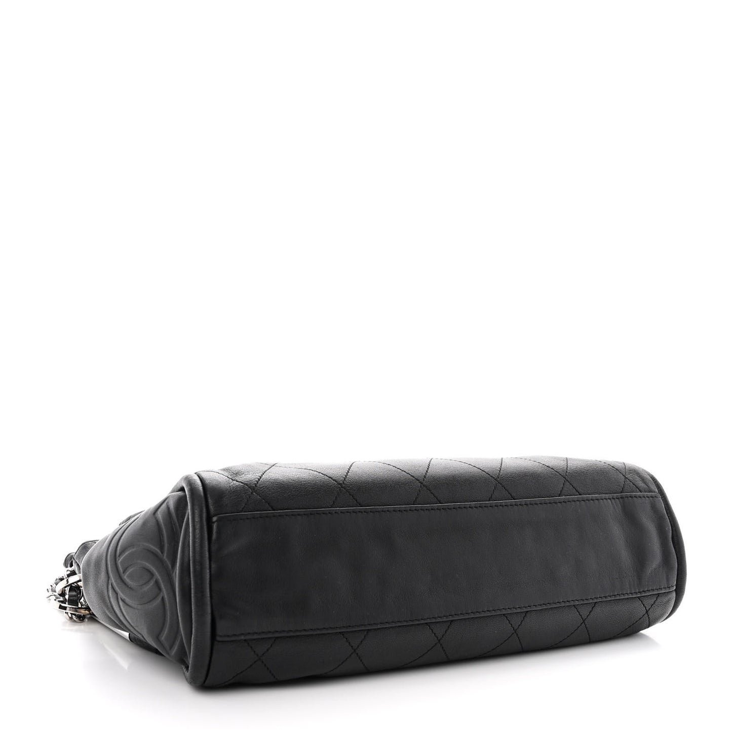 Lambskin Stitched Medium Ultimate Soft Tote Black
