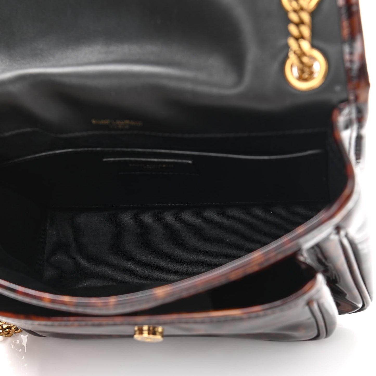 Patent Monogram Baby Niki Chain Satchel Tortoiseshell