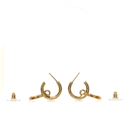 Chanel CC Hoop Drop Earrings Gold 3 of 5