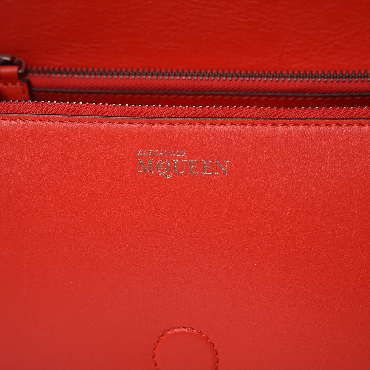 Alexander McQueen Calfskin Studded Small Padlock Crossbody Bag Red 8 of 8