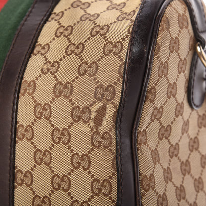 Gucci Monogram Vintage Web Medium Boston Dark Brown 12 of 12
