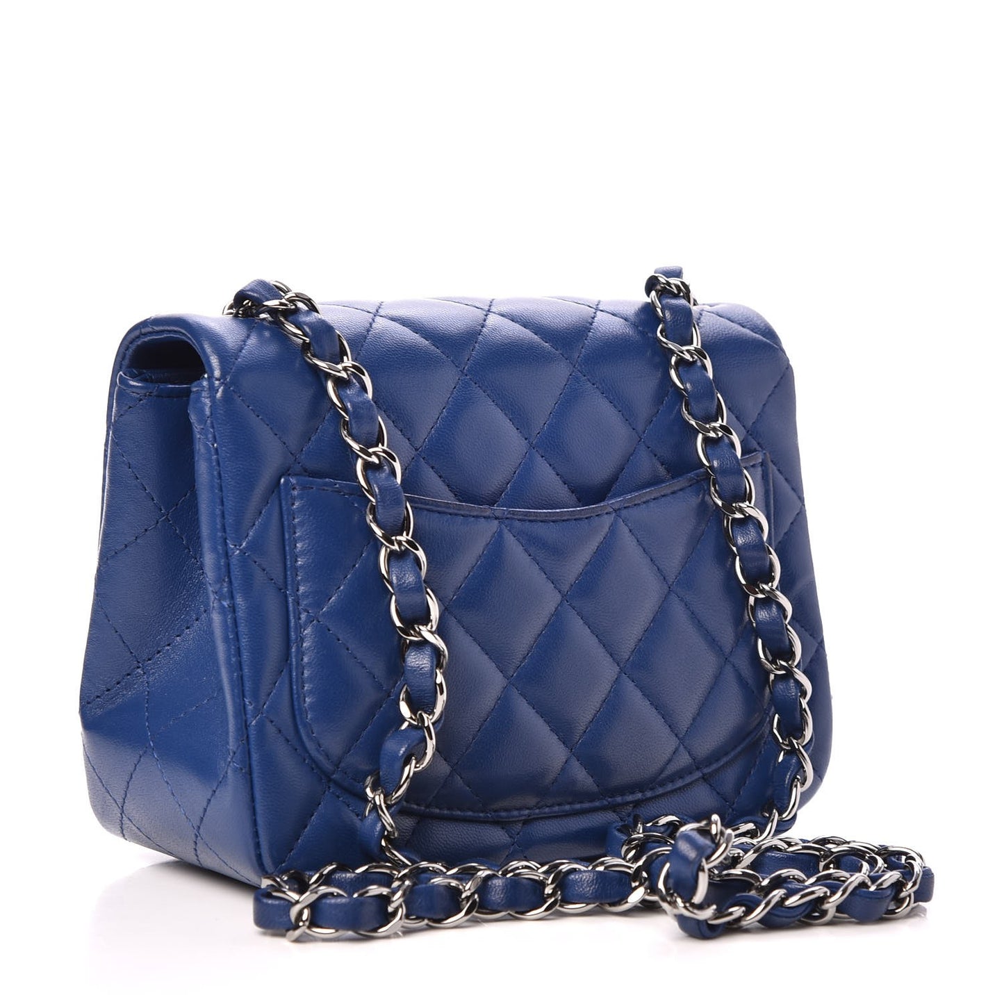 Lambskin Quilted Mini Square Flap Blue