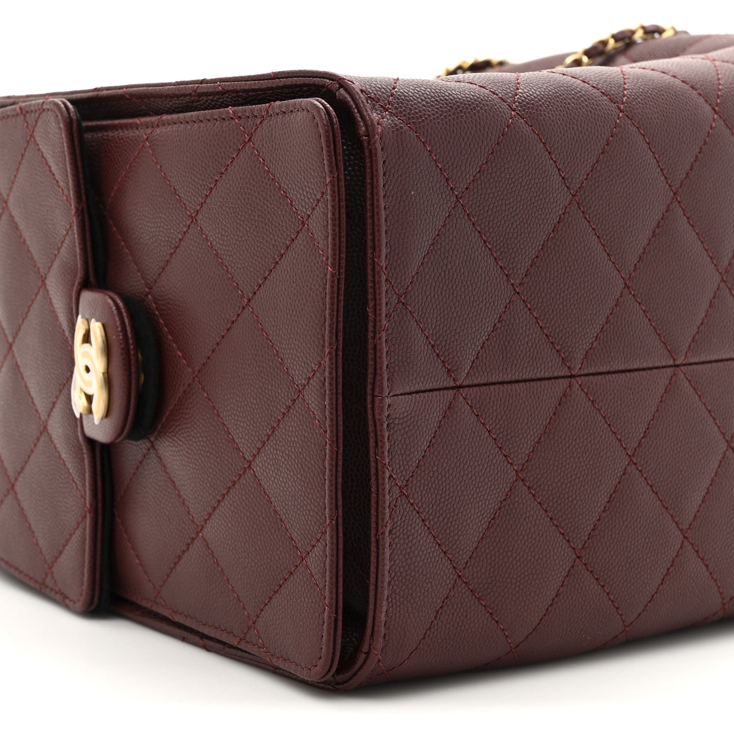 Caviar Quilted Medium Chanel 25 Handbag Burgundy
