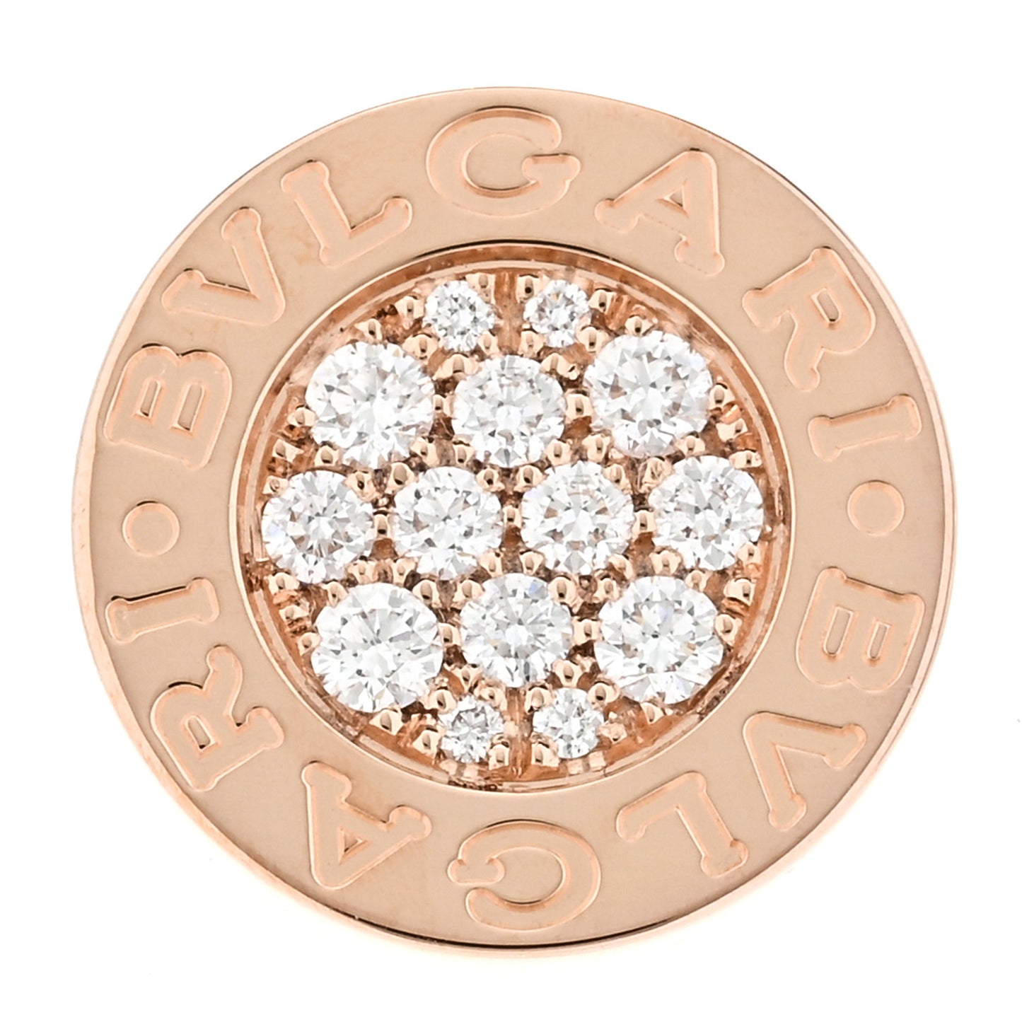 18K Rose Gold Diamond BVLGARI BVLGARI Stud Earring