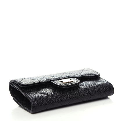 Chanel Caviar Quilted Flap Card Holder Wallet Black 4 of 9