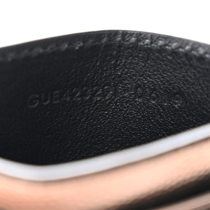 Saint Laurent Metallic Grain De Poudre Matelasse Chevron Monogram Credit Card Case Piombo 7 of 9