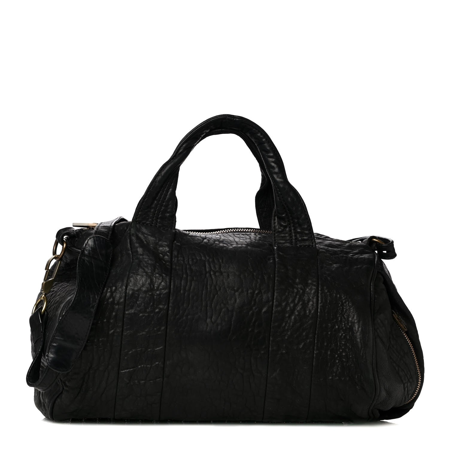 Alexander Wang Pebbled Lambskin Rocco Black Antique Brass Hardware 1 of 10