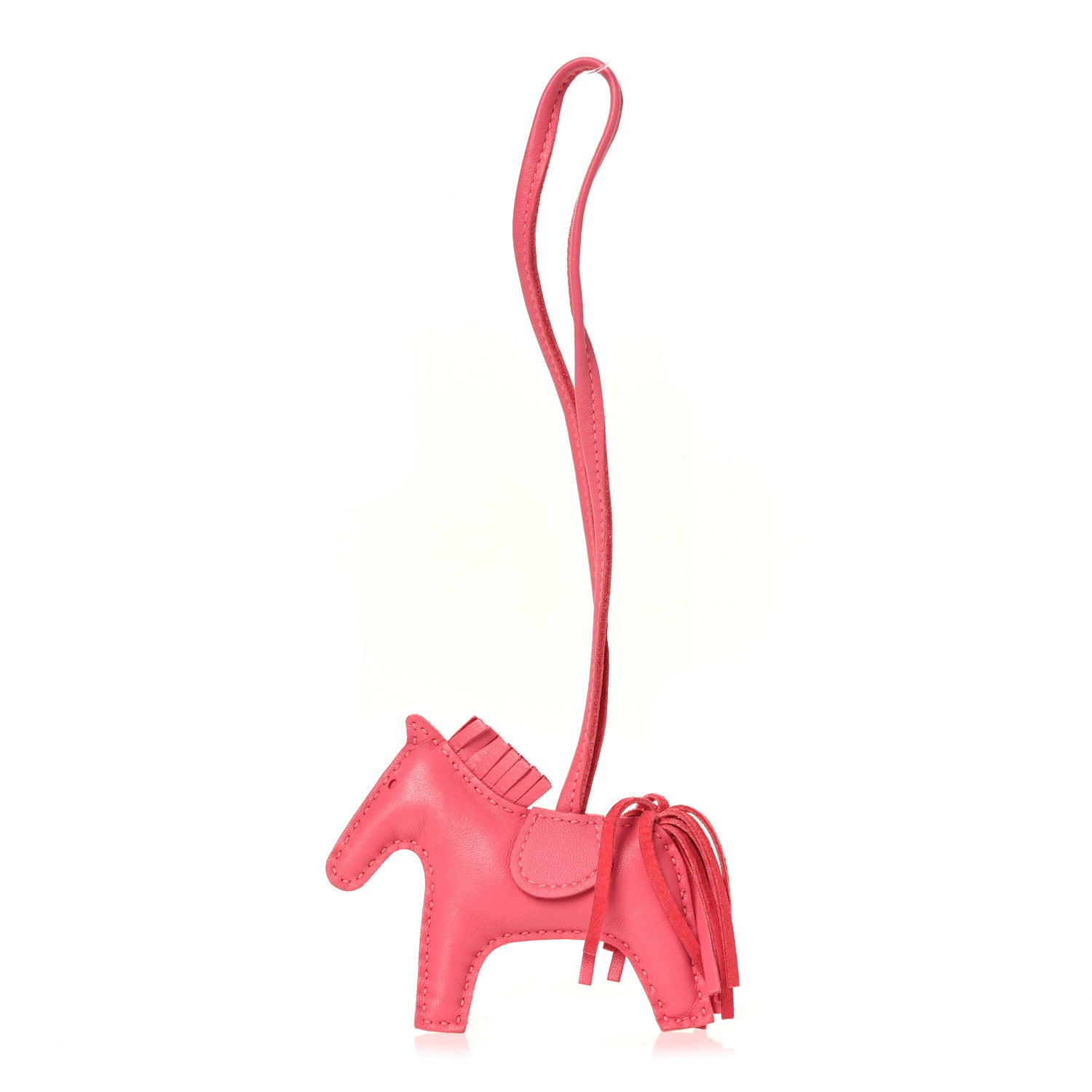 Hermes Milo Lambskin Grigri Rodeo Horse Bag Charm PM Rose Azalee 1 of 3