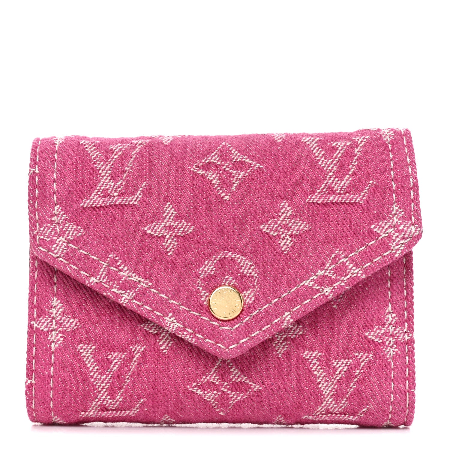 Louis Vuitton Denim Monogram Jacquard Victorine Wallet Fuchsia 1 of 8