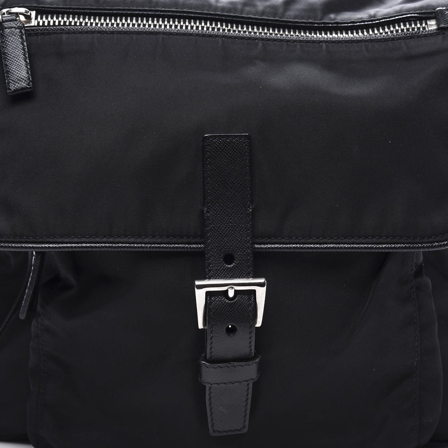 Nylon Vela Saffiano Shoulder Bag Black