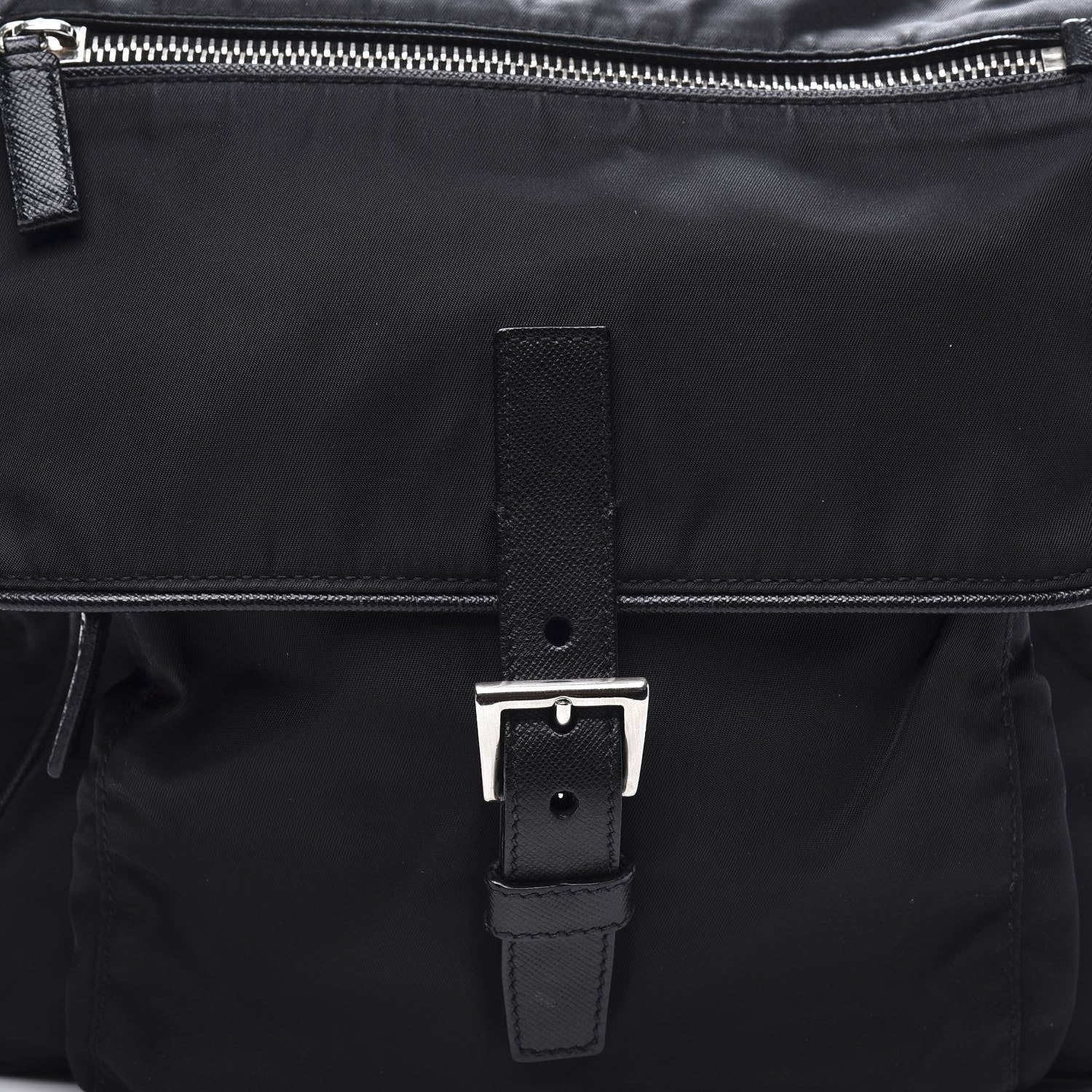 Prada Nylon Vela Saffiano Shoulder Bag Black 8 of 8