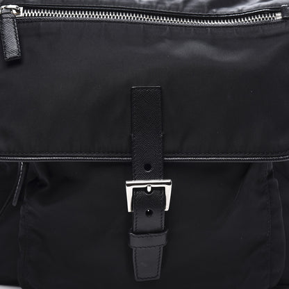 Prada Nylon Vela Saffiano Shoulder Bag Black 8 of 8