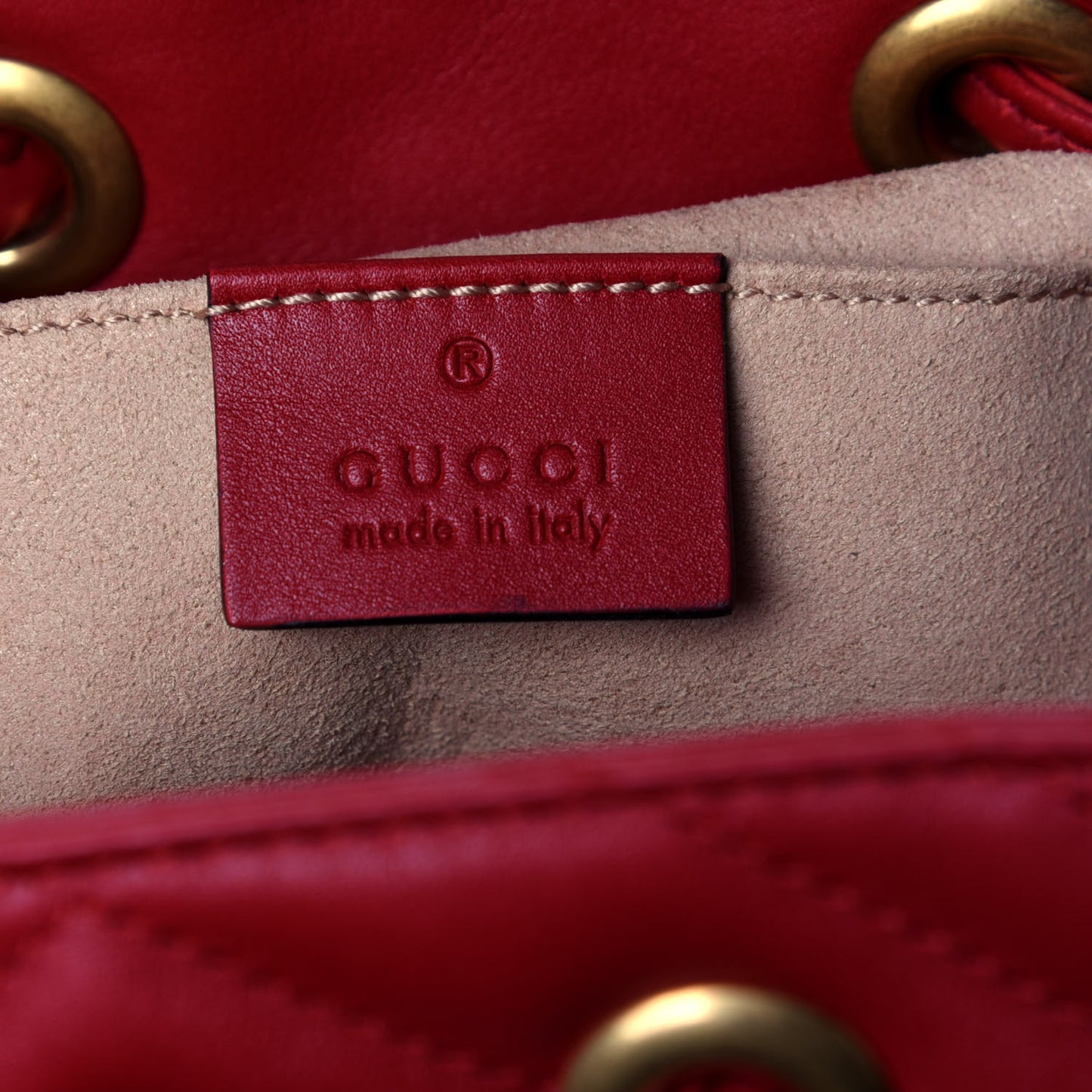 Calfskin Matelasse GG Marmont Flap Backpack Hibiscus Red