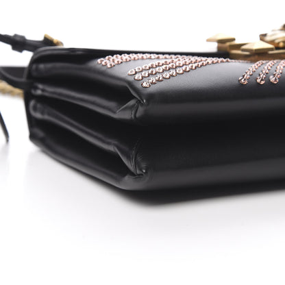 Gucci Calfskin Crystal Embellished Future Shoulder Bag Black 9 of 11