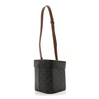 Celine Triomphe Canvas Calfskin Medium Cuir Triomphe Box Tan 3 of 10