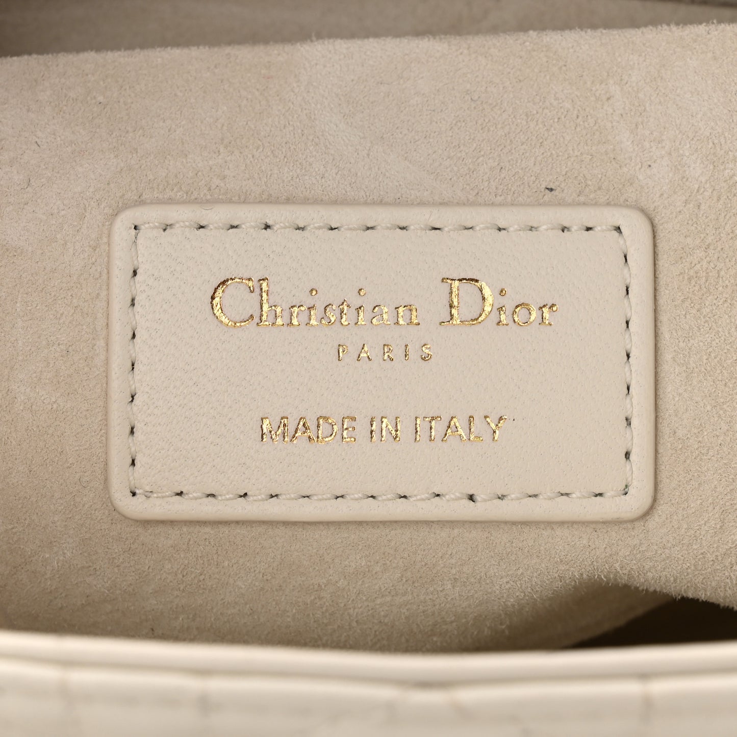 Lambskin Cannage Medium Lady D-Joy White