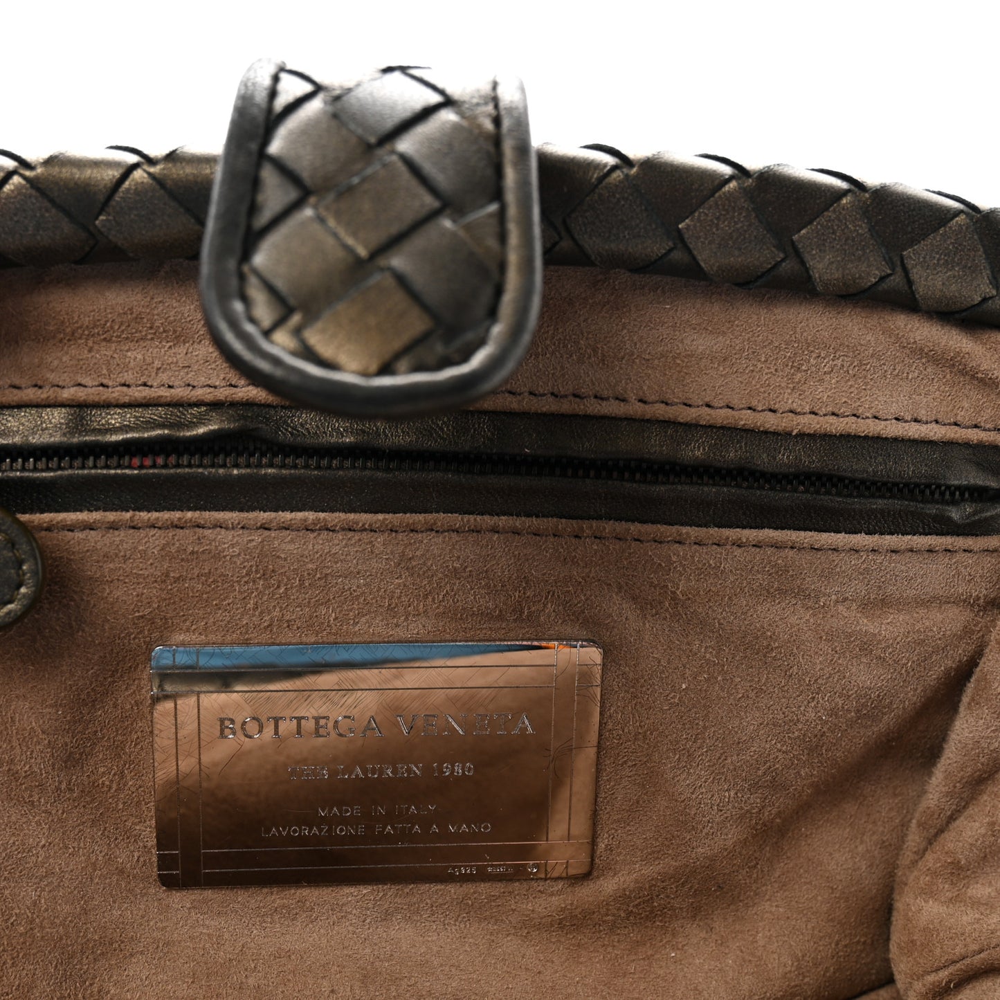 Nappa Intrecciato The Lauren 1980 Clutch Dark Gold