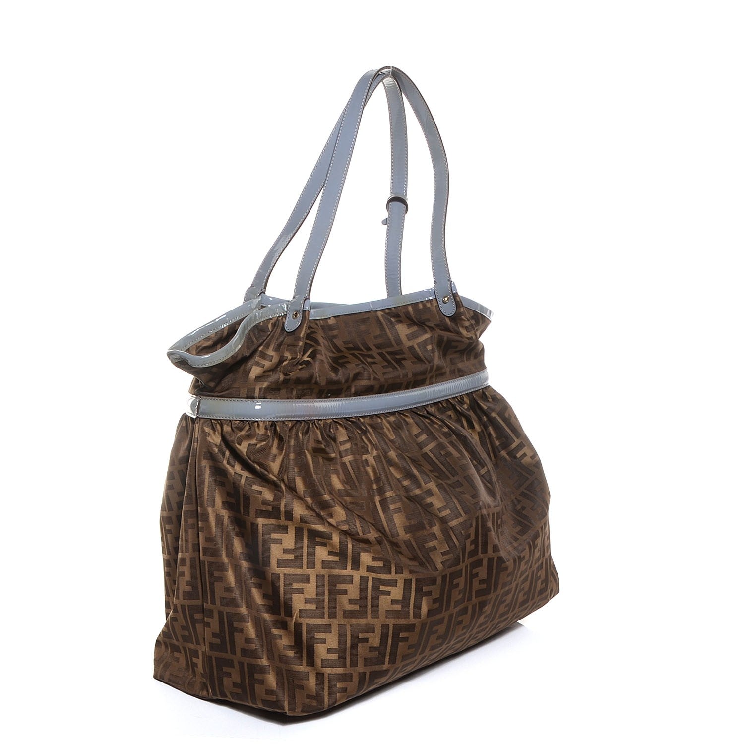Fendi Zucca Large Chef Shopper Tote Tobacco Blue 3 of 10