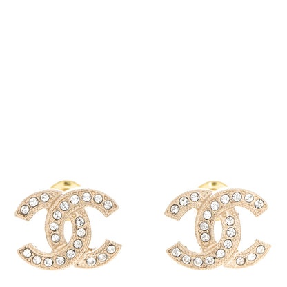 Chanel Crystal CC Earrings Gold 1 of 5
