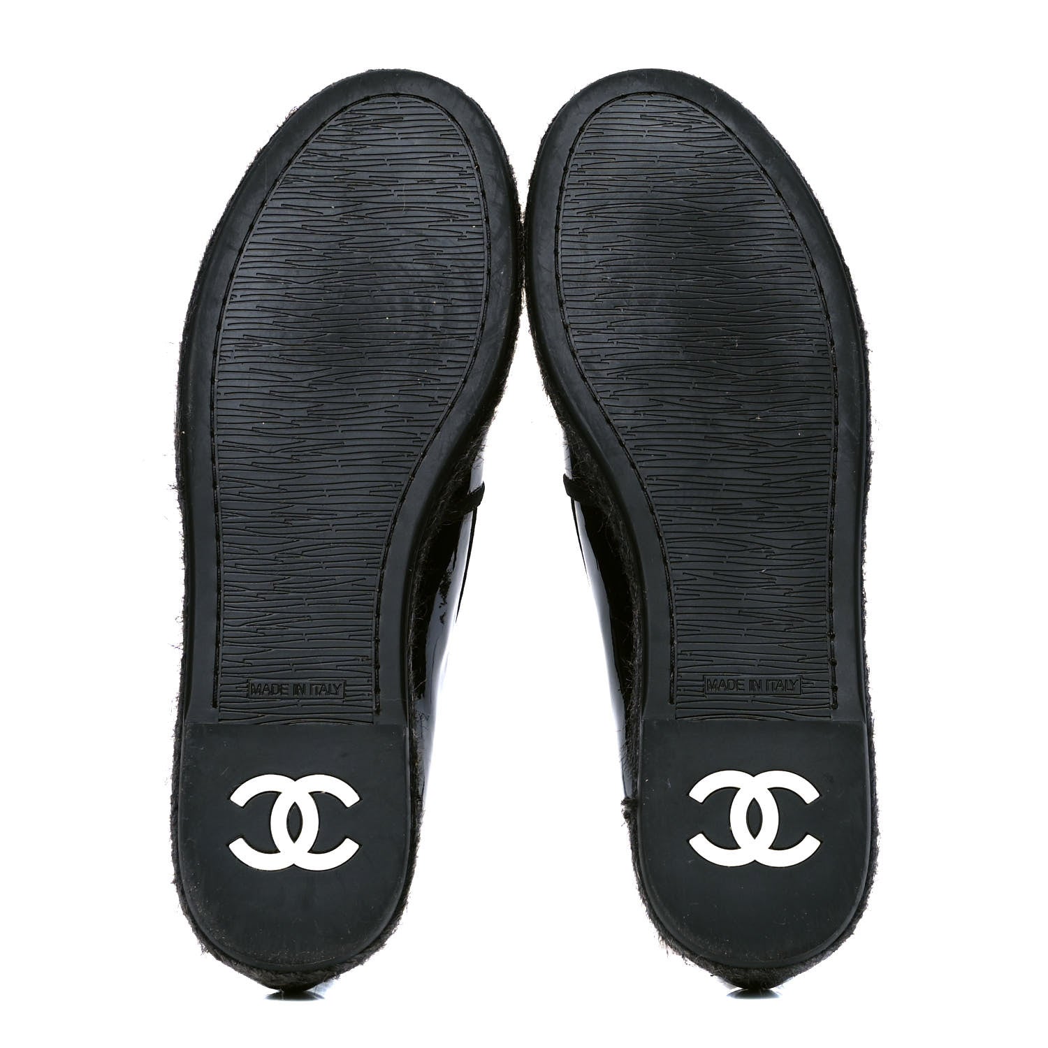 Chanel Patent Calfskin CC Mocassin Loafer Espadrilles 39 Black 4 of 5