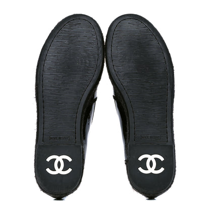 Chanel Patent Calfskin CC Mocassin Loafer Espadrilles 39 Black 4 of 5