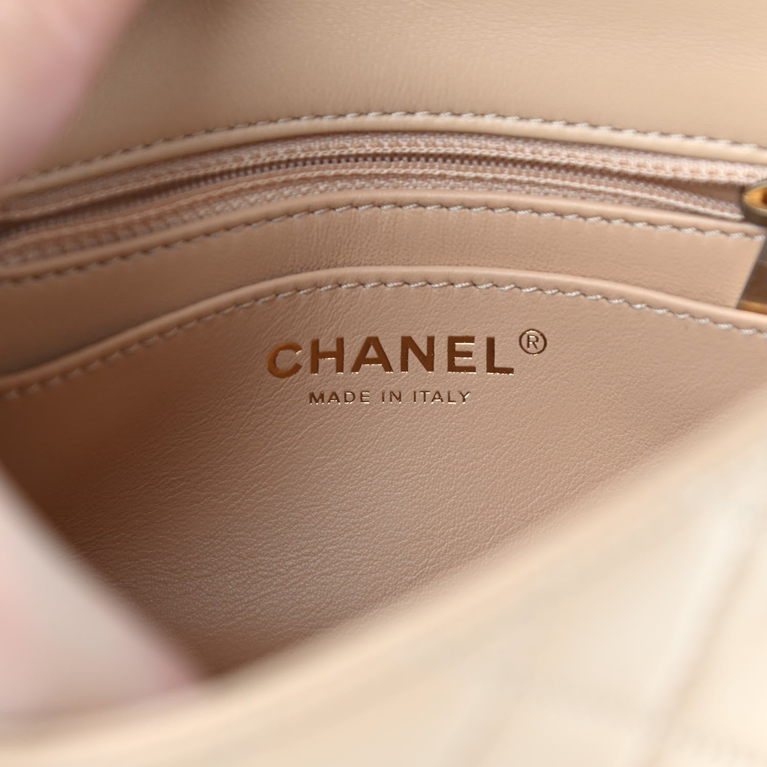 Chanel Lambskin Quilted Mini Pearl Crush Flap Beige 7 of 9