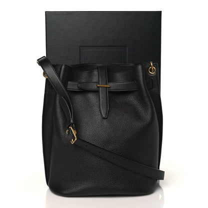 Saint Laurent Grained Calfskin Boucle Bucket Bag Black 8 of 8