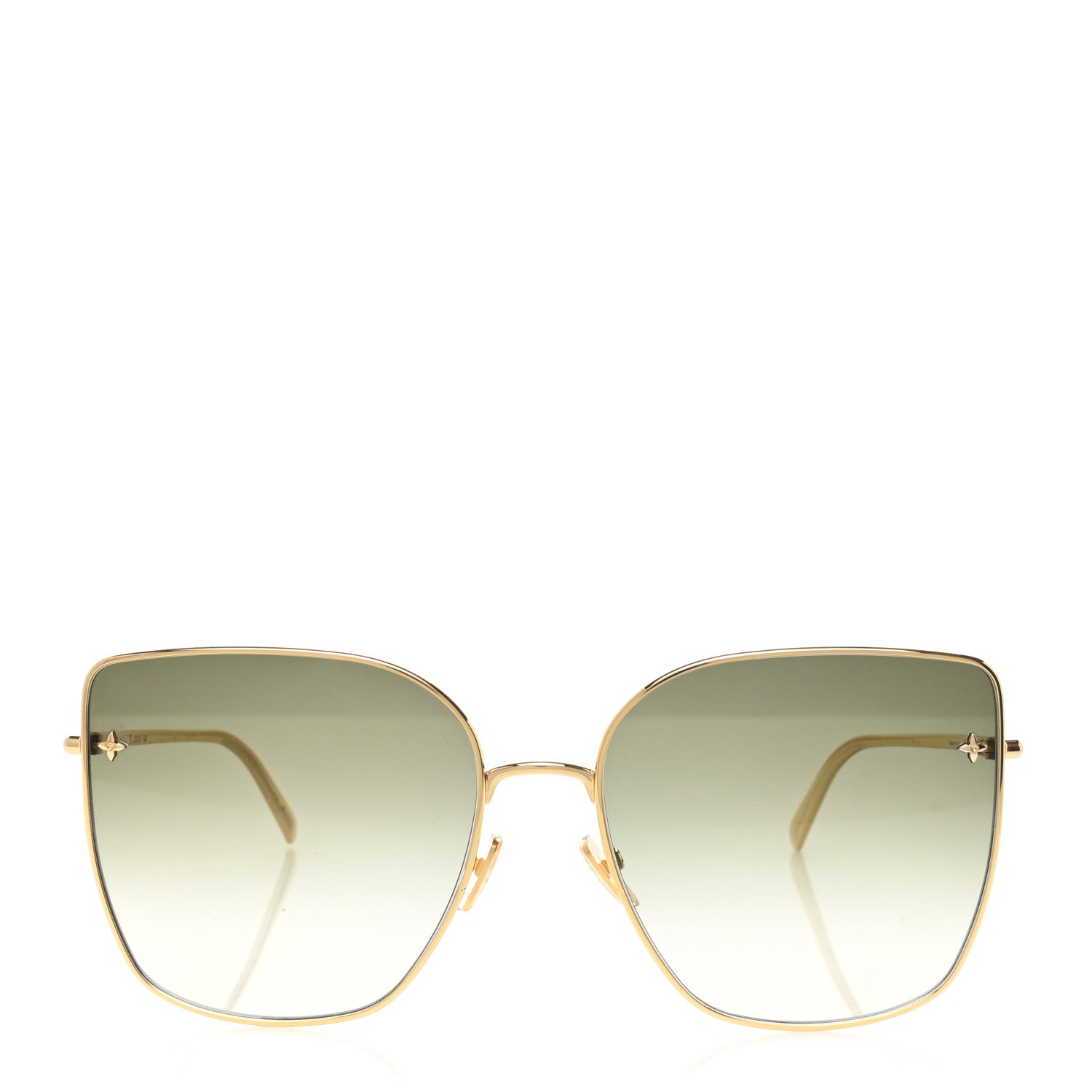 Louis Vuitton Metal LV Charm Cat Eye Sunglasses Z1720U Gold 2 of 7