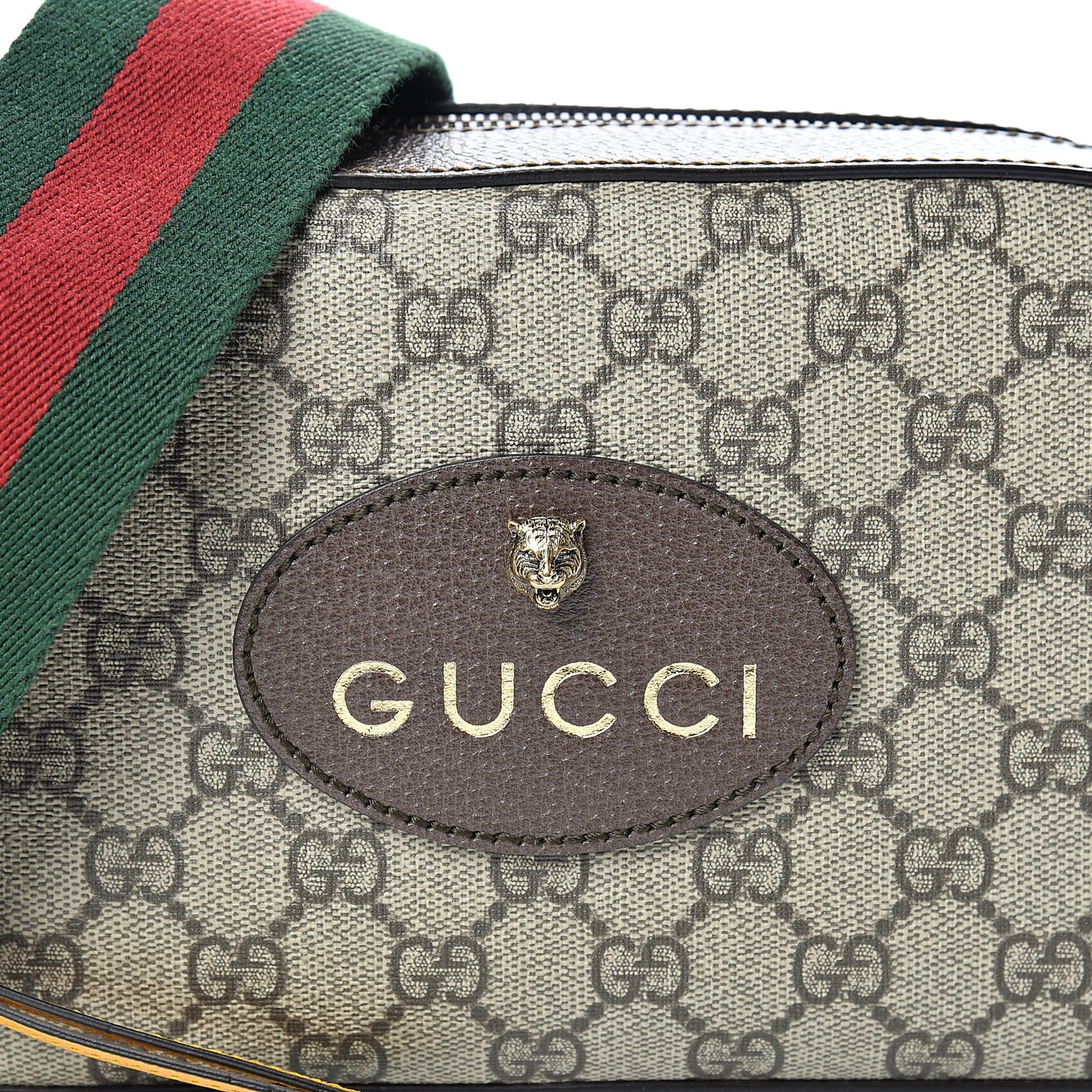 GG Supreme Monogram Web Neo Vintage Shoulder Bag Beige New Acero Crop