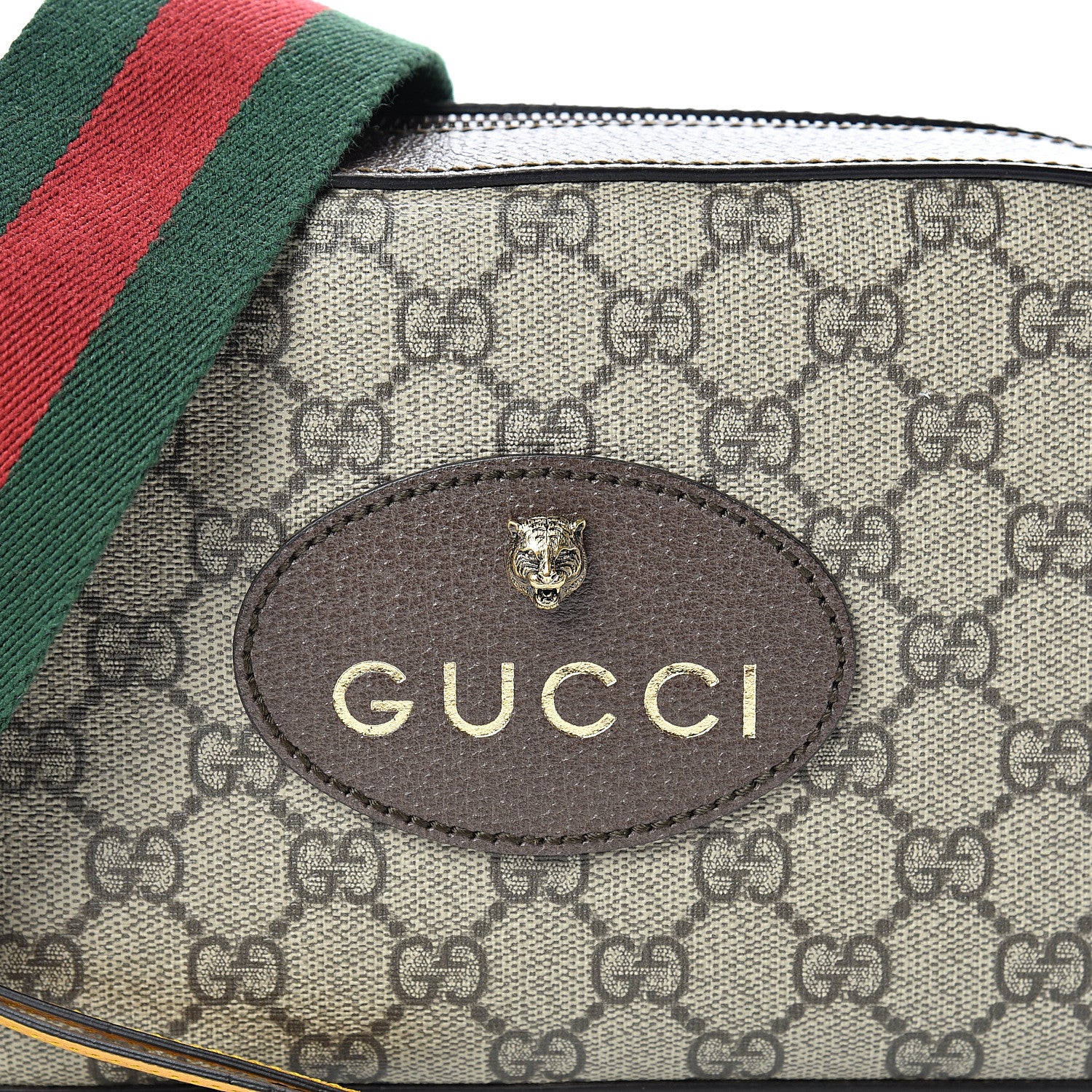 Gucci GG Supreme Monogram Web Neo Vintage Shoulder Bag Beige New Acero Crop 7 of 10