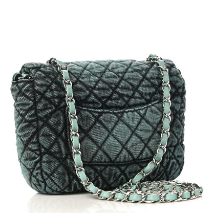 Chanel Washed Denim Quilted Small Denimpression Flap Blue Black 3 of 11
